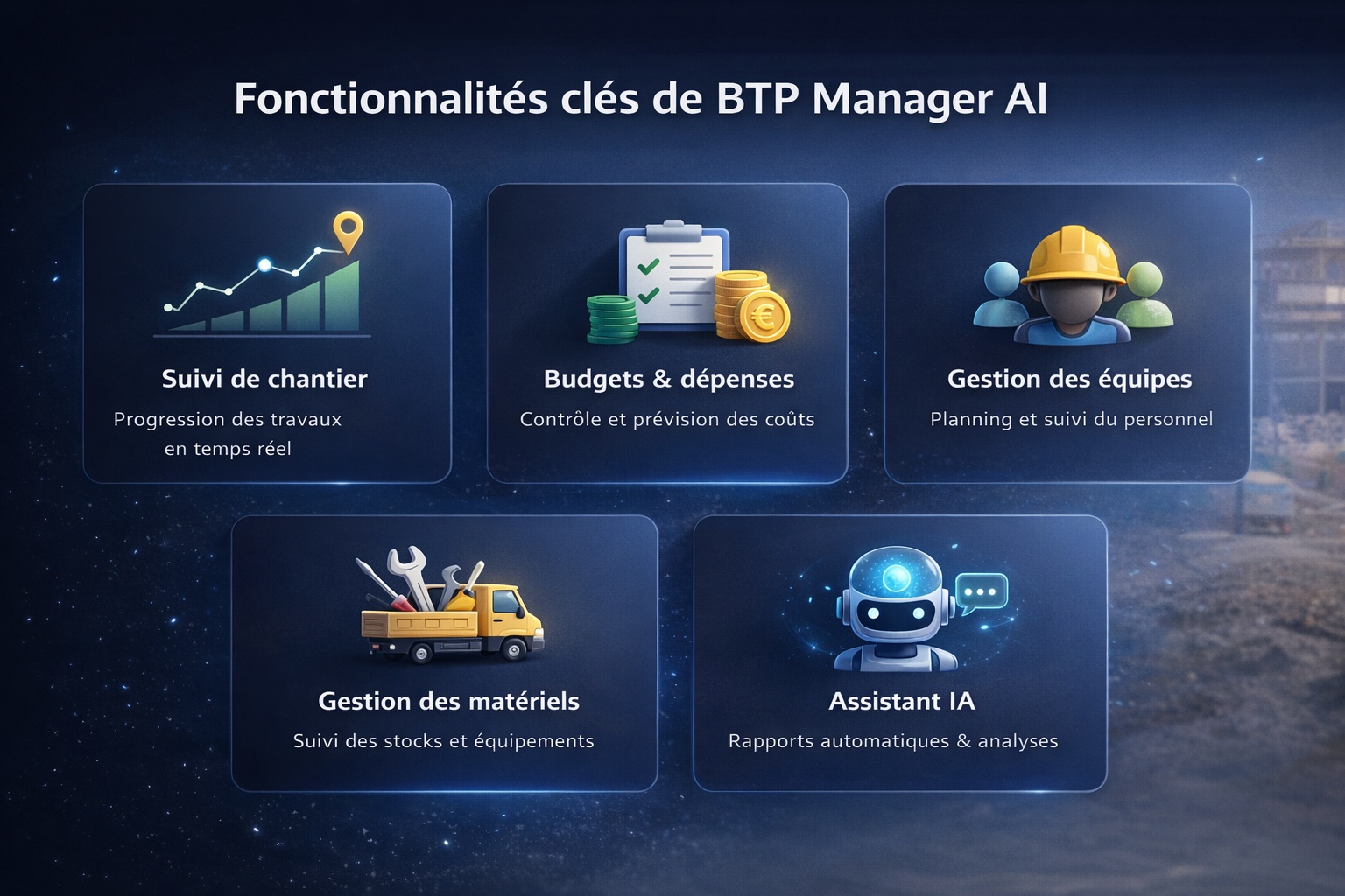 Fonctionnalités BTP Manager AI