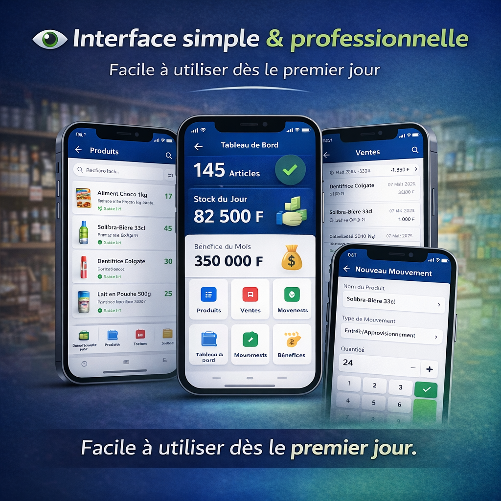 Aperçu mobile de Gestion Stock & Commerce